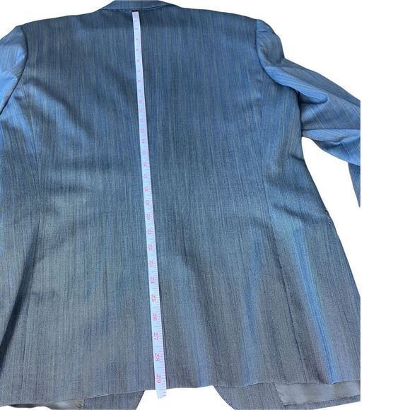 Vintage Canali 40R (50R EU) Wool Blazer Sport Coat Jacket Blue Striped 2 Button - Picture 6 of 12